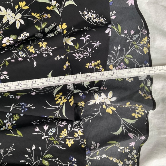 Flounced, high-low black flowered LeChateau skirt, size 4 - Picture 3 of 6